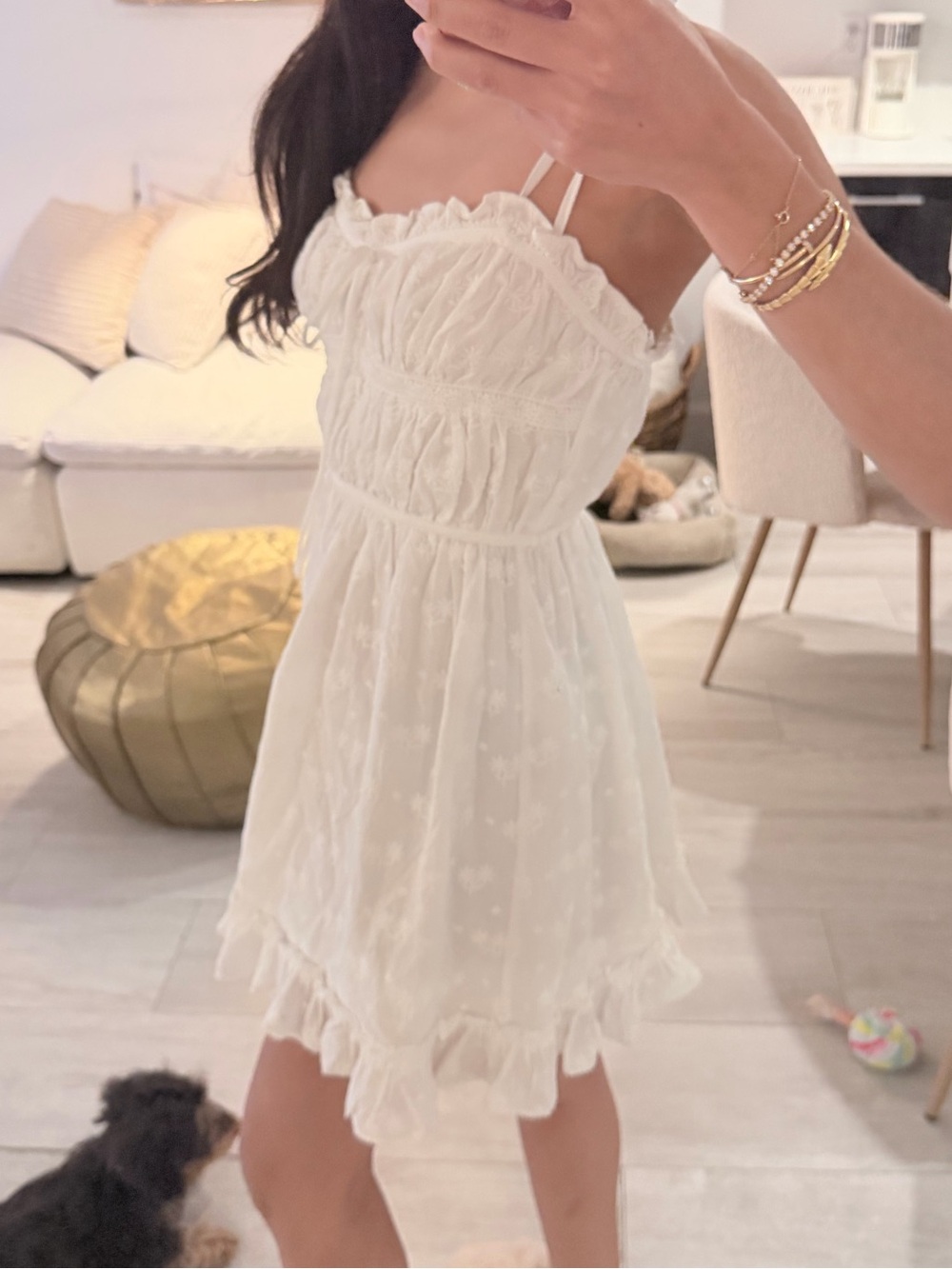 For Love And Lemons White Ruffled Mini Sundress - Picture 4 of 4